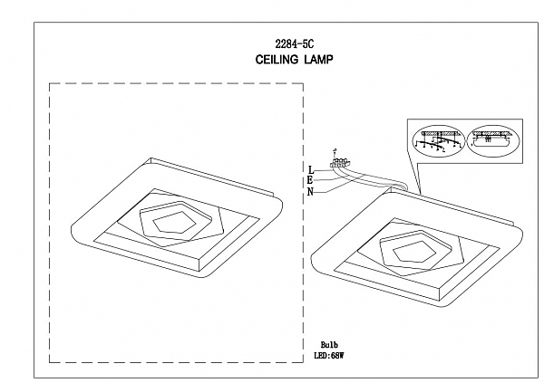 Светильник потолочный Ledolution 2284-5C