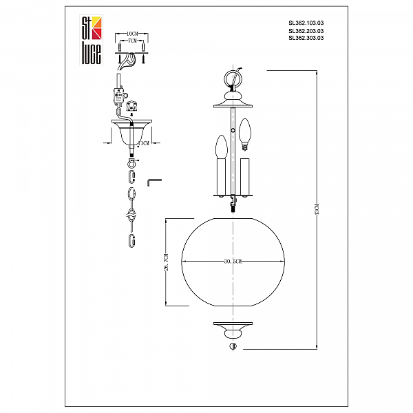 Светильник подвесной Lateria SL362.103.03
