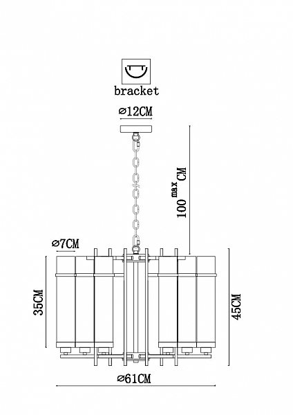 Подвесная люстра Hugo A1688LM-6BK