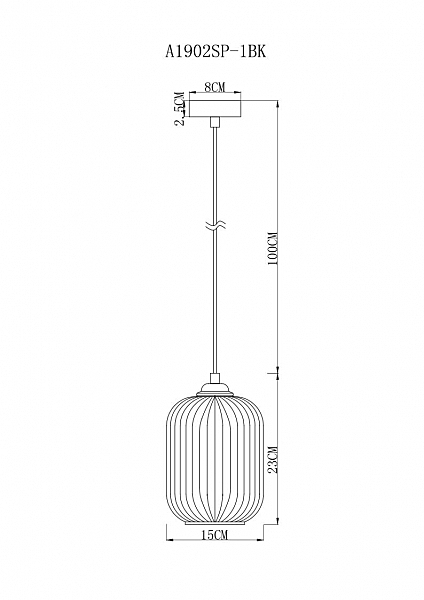 Светильник подвесной Arwen A1902SP-1BK
