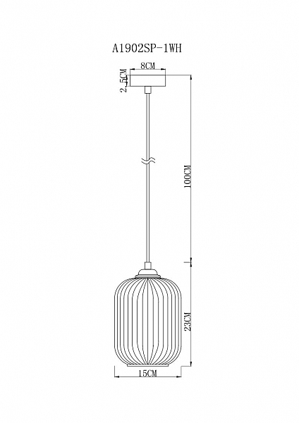 Светильник подвесной Arwen A1902SP-1WH