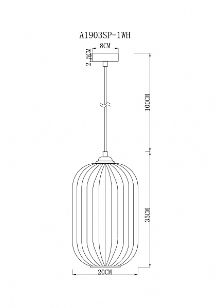 Светильник подвесной Arwen A1903SP-1WH