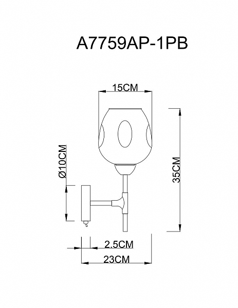 Настенное бра Yuka A7759AP-1PB