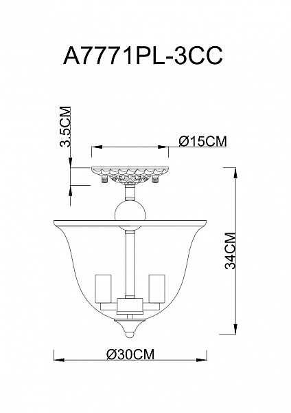 Потолочная люстра Bell A7771PL-3CC