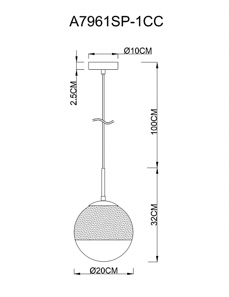Светильник подвесной Jupiter Chrome A7961SP-1CC