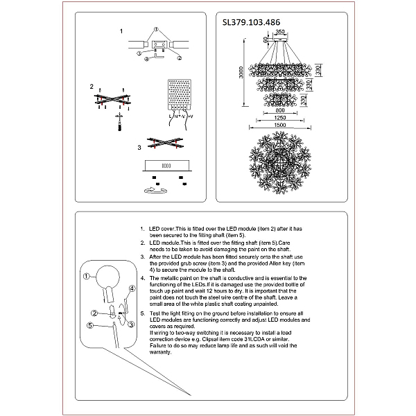 Подвесная люстра Rafina SL379.103.486
