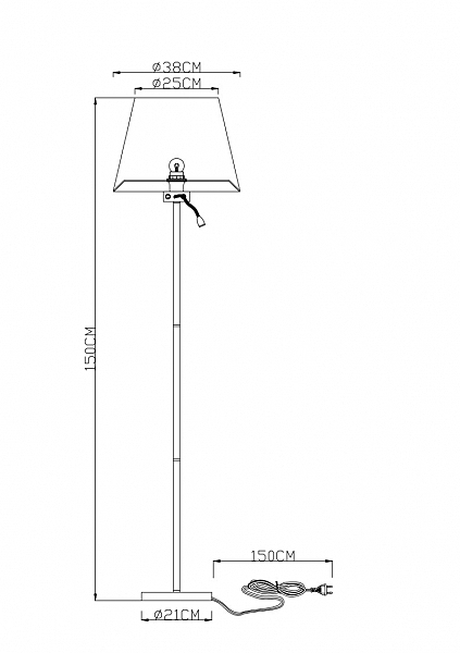 Торшер Elba A2581PN-2CC