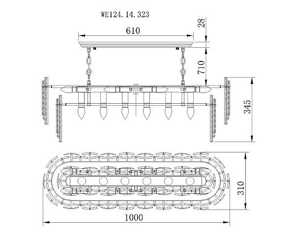 Подвесная люстра Agati WE124.14.323