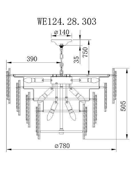 Подвесная люстра Agati WE124.28.303