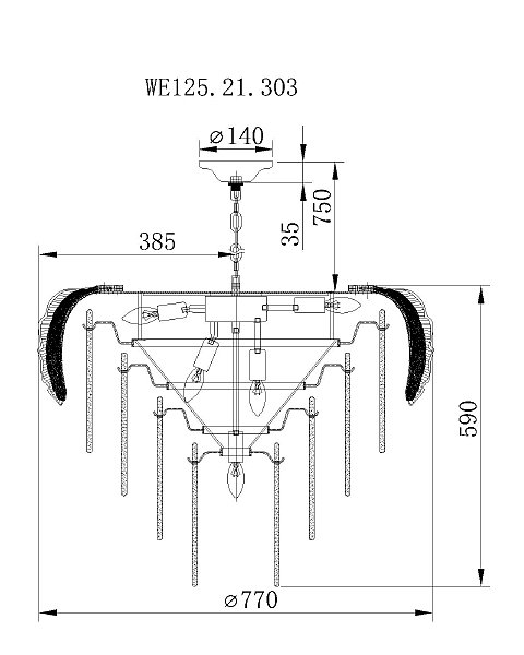 Подвесная люстра Alexia WE125.21.303