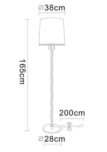 Торшер Wasat A4048PN-1CC