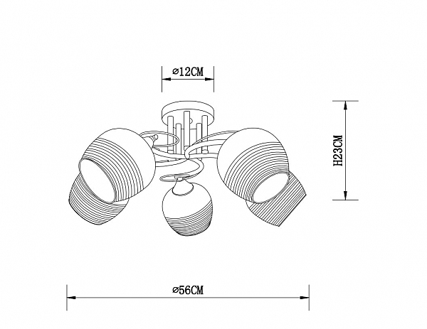 Потолочная люстра Atria A4121PL-5WH
