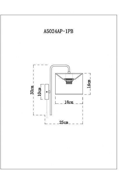 Настенное бра Rupert A5024AP-1PB