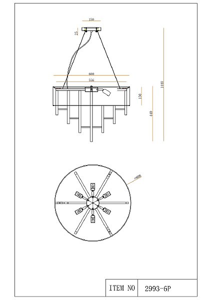 Подвесная люстра Cosmo 2993-6P