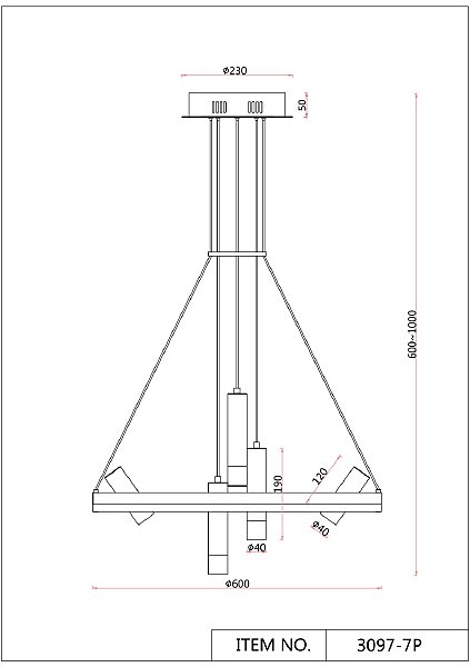 Подвесная люстра Daur 3097-7P