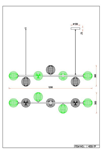 Подвесная люстра Infilato 4035-7P