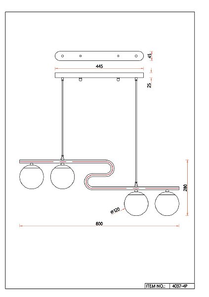 Подвесная люстра Collana 4037-4P