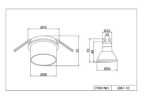 Встраиваемый светильник Rasta 3061-1C