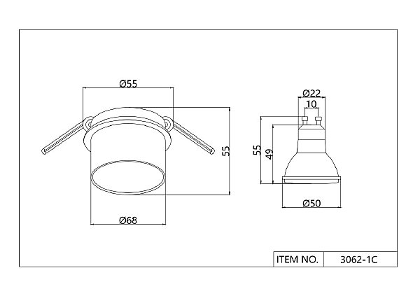 Встраиваемый светильник Rasta 3062-1C