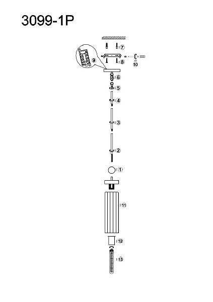 Светильник подвесной Radiales 3099-1P