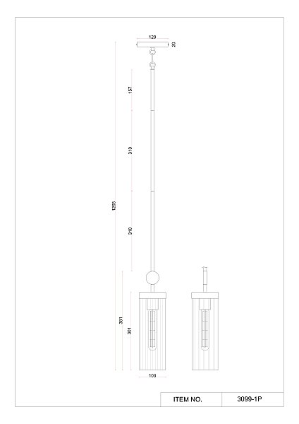 Светильник подвесной Radiales 3099-1P