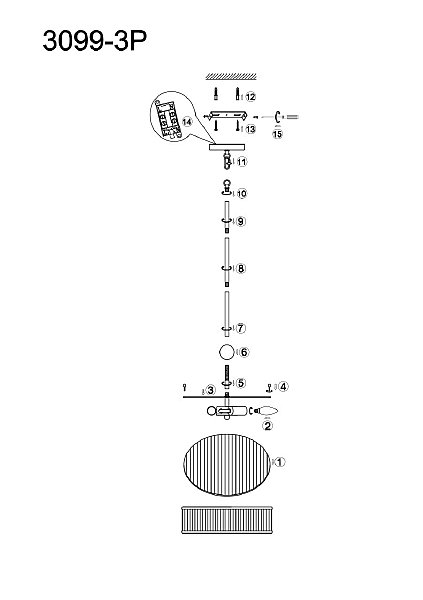 Люстра на штанге Radiales 3099-3P