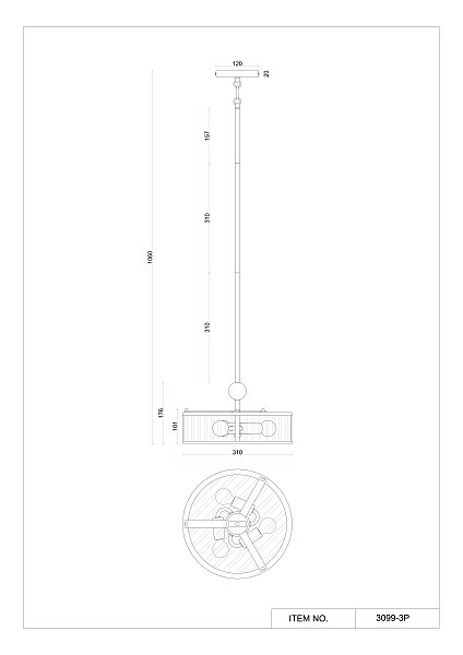 Люстра на штанге Radiales 3099-3P