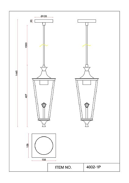 Светильник подвесной Lampion 4002-1P