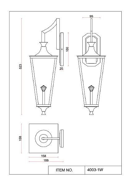 Настенное бра Lampion 4003-1W