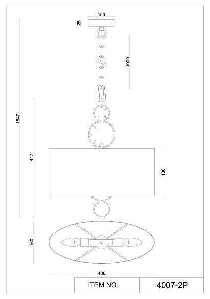 Подвесная люстра Ferrous 4007-2P