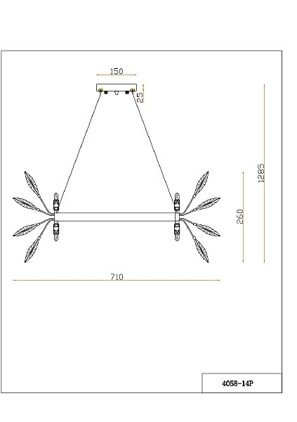 Подвесная люстра Rays 4058-14P