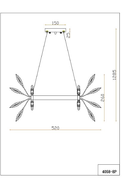 Подвесная люстра Rays 4058-8P