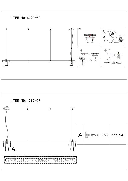 Подвесная люстра Magnitudo 4090-6P