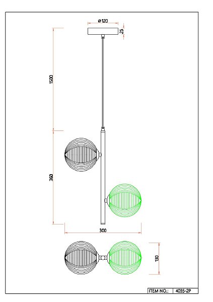 Светильник подвесной Infilato 4035-2P