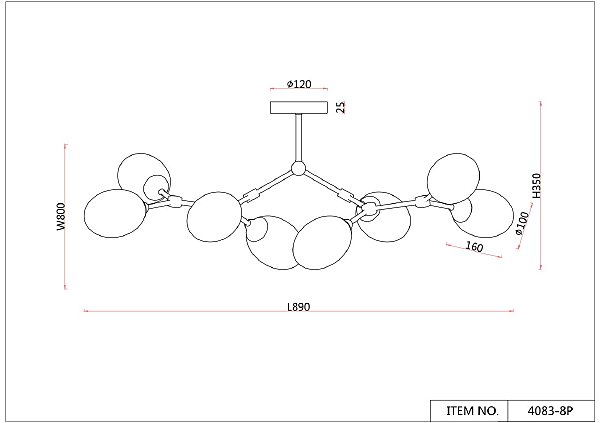 Потолочная люстра Ovo 4083-8P
