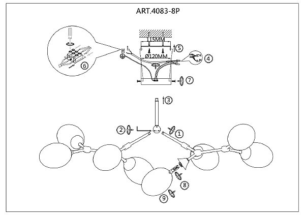 Потолочная люстра Ovo 4083-8P