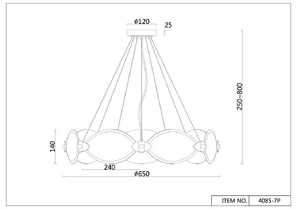 Подвесная люстра Ovate 4085-7P