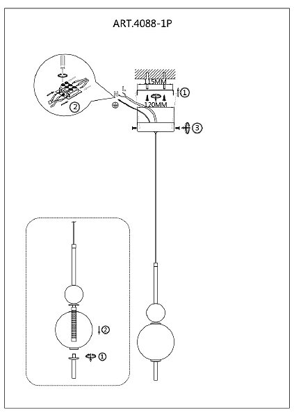 Светильник подвесной Chantra 4088-1P