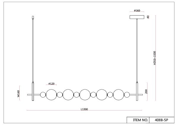 Светильник подвесной Chantra 4088-5P
