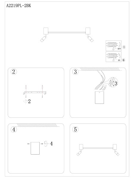 Светильник спот Arte Lamp A2219PL-2BK