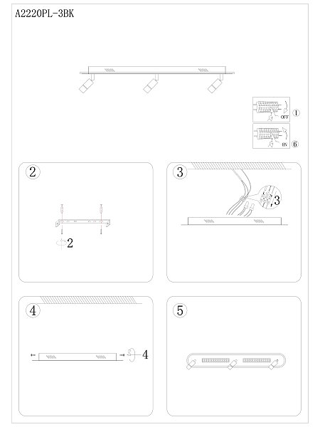 Светильник спот Arte Lamp A2220PL-3BK