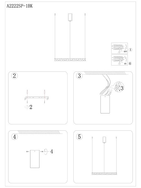 Подвесная люстра Arte Lamp A2222SP-1BK