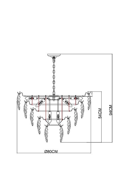 Подвесная люстра Lilly A4070LM-12GO