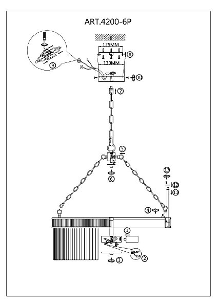 Подвесная люстра Turris 4200-6P