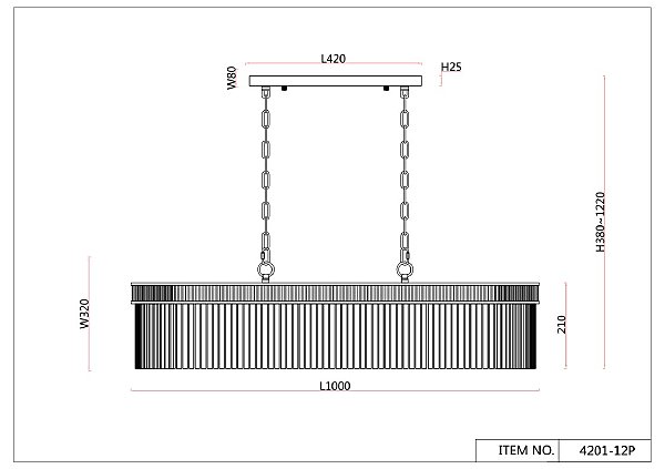 Подвесная люстра Turris 4201-12P