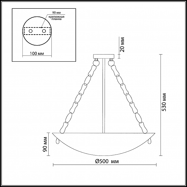 Люстра подвесная Odeon Light  VELUTE 2094/5C