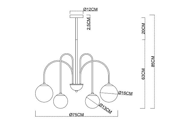 Люстра на штанге Mebsuta A1675LM-6BK