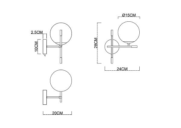 Настенное бра Arkab A2225AP-1BK