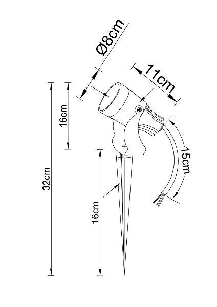 Грунтовый светильник Elsie A4715IN-1BK