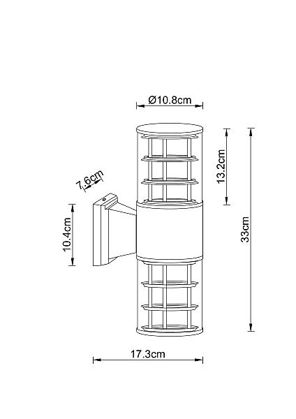 Уличный настенный светильник Tokyo A5315AL-2BK